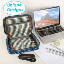 Carica l'immagine nel visualizzatore di Gallery, EDATOFLY 72 Slot Matite Astuccio Multifunzione Grande Astuccio Borsa Matite per Ragazzi e Ragazze (Blu Scuro)