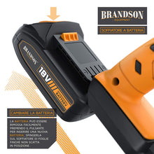 Carica l'immagine nel visualizzatore di Gallery, Brandson - Soffiatore da Giardino a Batteria - 2000 mAh, Nero Arancione - Ilgrandebazar