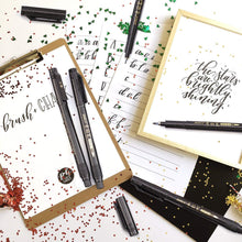 Carica l'immagine nel visualizzatore di Gallery, Sinwind 6 Pcs Calligrafia Pennarelli, Pennarello Nero a Punta Doppia per nero