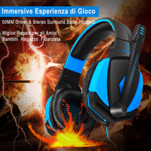 Carica l'immagine nel visualizzatore di Gallery, Cuffie da Gioco per PC, YINSAN Gaming con Cavo USB Audio Jack Blu - Ilgrandebazar