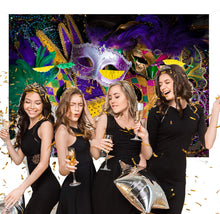 Carica l'immagine nel visualizzatore di Gallery, Viola Oro Verde Perline Festa in Maschera Fotografia Sfondo Vinile 7x5ft per... - Ilgrandebazar