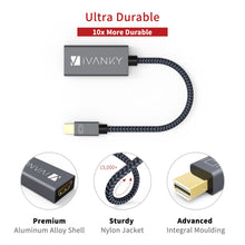 Carica l'immagine nel visualizzatore di Gallery, IVANKY Adattatore Mini DisplayPort a HDMI [Nylon Intrecciato] 1 Pezzo, Grigio