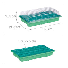 Carica l'immagine nel visualizzatore di Gallery, Relaxdays Mini Serra per 24 Piante, con Coperchio, Semenzaio, Verde