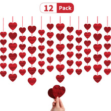 Carica l'immagine nel visualizzatore di Gallery, LANMOK Decorazione Bandiera Cuore,12 Pezzi Cuore San Valentino...