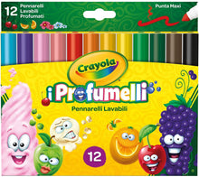 Carica l'immagine nel visualizzatore di Gallery, CRAYOLA PROFUMELLI-Pennarelli Lavabili e Profumati per Bambini a Punta Grossa, per Scuola e Tempo Libero, 12 Colori, Assortiti, Pezzi, 58-8337