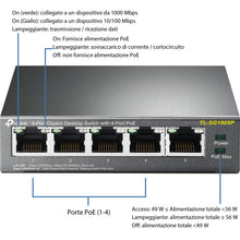 Carica l'immagine nel visualizzatore di Gallery, TP-Link TL-SG1005P Desktop Switch, 5 Porte Gigabit 10/100/1000 Mbit, 5 - Ilgrandebazar