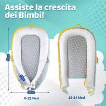 Carica l'immagine nel visualizzatore di Gallery, AlmaLuna | Riduttore Lettino Neonato - Riduttore Culla - 100% Cotone - Nido Da Viaggio - Lavabile In Lavatrice - Cuscino Sfoderabile
