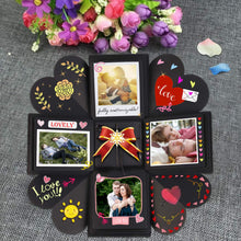 Carica l'immagine nel visualizzatore di Gallery, Howaf Explosion Box DIY Photo Album Scrapbook Creative Fotografico nero - Ilgrandebazar