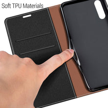 Carica l'immagine nel visualizzatore di Gallery, COODIO Custodia per Samsung Galaxy A50, in Pelle Nero - Ilgrandebazar