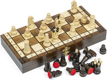 Carica l'immagine nel visualizzatore di Gallery, Scacchiera in Legno Professionale Scacchi 34 cm - Chess, Scacchiere Set Portatile Gioco da Viaggio per Adulti Bambini