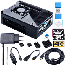 Carica l'immagine nel visualizzatore di Gallery, Bruphny Case per Raspberry Pi 4 con Ventola, 5V 3A USB-C HDMI Cavo - Ilgrandebazar