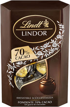 Carica l'immagine nel visualizzatore di Gallery, Lindt Cornet Lindor 70% Cacao, Circa 16 Praline, 200g