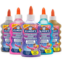 Carica l'immagine nel visualizzatore di Gallery, ELMER’S Colla Glitterata, Lavabile e Adatta ai Bambini, Ottima per Realizzare Slime, 5 x 177 ml, Multicolore (Oro, Blu, Rosa, Viola e Argento)