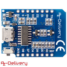 Carica l'immagine nel visualizzatore di Gallery, AZDelivery 3 x D1 mini con NodeMCU ESP8266-12E, 100% compatibile 3x Mini - Ilgrandebazar
