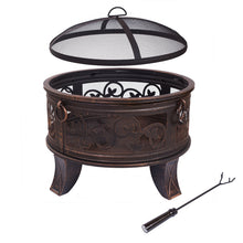 Carica l'immagine nel visualizzatore di Gallery, Home&amp;Decorations FT-51219B Braciere e Griglia per Giardino, 66 cm, Ø 66 cm - Ilgrandebazar
