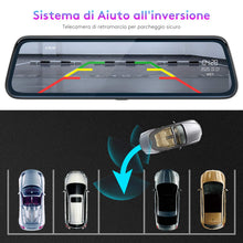 Carica l'immagine nel visualizzatore di Gallery, Dash Cam Specchietto ThiEYE 10" Touchscreen Telecamera per Auto Retrovisione...