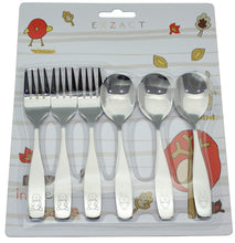 Carica l'immagine nel visualizzatore di Gallery, EXZACT Bambini Posate 6 pezzi in acciaio inox/posate Cane &amp; Coniglio x 6 - Ilgrandebazar
