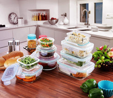 Carica l'immagine nel visualizzatore di Gallery, KICHLY Set di contenitori per Alimenti in Vetro - 18 Pezzi (9 18 pezzi - Ilgrandebazar