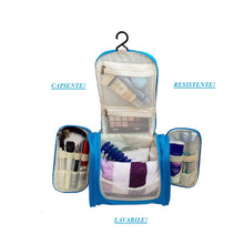 Carica l'immagine nel visualizzatore di Gallery, Beauty Case Viaggio Donna Uomo Appendibile (Azzurro) Organizer Bagno Azzurro - Ilgrandebazar