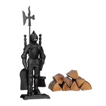 Carica l'immagine nel visualizzatore di Gallery, Relaxdays Ritter, Accessori per Camino in ghisa Camino, Standard, Nero