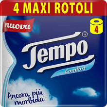 Carica l'immagine nel visualizzatore di Gallery, Tempo Comfort Carta Igienica, Morbida e Resistente, 4 Maxi Rotoli