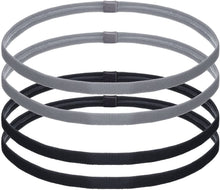 Carica l'immagine nel visualizzatore di Gallery, 4 Pezzi Spesse Fasce Elastico Non Scivolo Fasce per Capelli da Sport per Donne e Uomini, Nero e Grigio