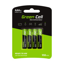 Carica l'immagine nel visualizzatore di Gallery, Green Cell 950mAh 1.2V confezione da 4 Pile AAA Akku, Confezione 4 - Ilgrandebazar