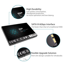 Carica l'immagine nel visualizzatore di Gallery, Silicon Power SSD 256GB 3D NAND A55 SLC Cache 256 GB, Upgraded version - Ilgrandebazar