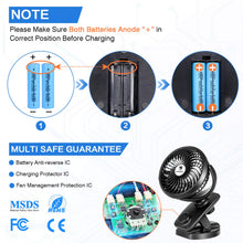 Carica l'immagine nel visualizzatore di Gallery, USB Clip Ventilatore da Tavolo Portatile a Batteria - Rotazione 2019 - Ilgrandebazar