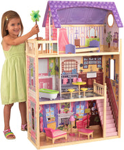 Carica l'immagine nel visualizzatore di Gallery, KidKraft 65092 Casa legno Kayla per bambole di 30cm con 10 accessori inclusi e 3 livelli di gioco, Multicolore