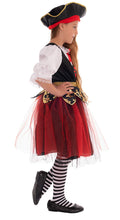 Carica l'immagine nel visualizzatore di Gallery, Costume da Pirata Bambina Rosso/Nero/Bianco - 10-12 anni, Rosso, Nero, Bianco - Ilgrandebazar