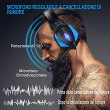 Carica l'immagine nel visualizzatore di Gallery, Cuffie da Gioco per PC, YINSAN Gaming con Cavo USB Audio Jack Blu - Ilgrandebazar