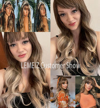 Carica l'immagine nel visualizzatore di Gallery, LEMEIZ Parrucca con frangetta Ombre Sandy Blonde
