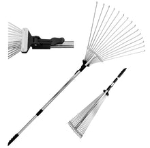Carica l'immagine nel visualizzatore di Gallery, TABOR TOOLS J16E Rastrello Per Foglie Da Giardino Regolabile 80-160cm con...