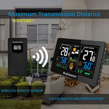 Carica l'immagine nel visualizzatore di Gallery, Kalawen Stazione Meteo Automatica Digitale Wireless Nero - Ilgrandebazar