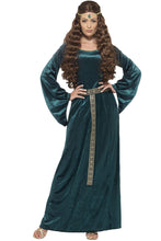 Carica l'immagine nel visualizzatore di Gallery, SMIFFYS Costume Damigella medievale, Verde, con abito e copricapo - Ilgrandebazar