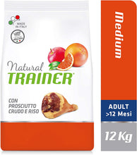 Carica l'immagine nel visualizzatore di Gallery, Trainer Natural Cibo per Cani Medium Adult Prosciutto Crudo 12kg