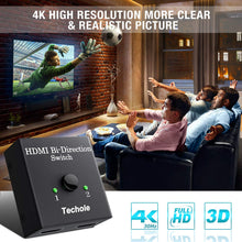 Carica l'immagine nel visualizzatore di Gallery, HDMI Switch, Techole Switch Bidirezionale 2 Ingressi 1 Uscita Nero - Ilgrandebazar