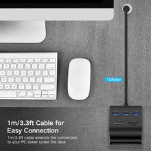 Carica l'immagine nel visualizzatore di Gallery, UGREEN Hub USB 3.0 3 Porte 5Gbps e Card Reader 4 Slot SD TF MS M2 con Nero - Ilgrandebazar