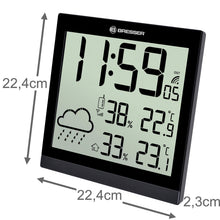 Carica l'immagine nel visualizzatore di Gallery, Bresser Orologio da Parete Meteorologico Temeotrend JC LCD Nero - Ilgrandebazar