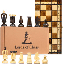 Carica l'immagine nel visualizzatore di Gallery, Scacchiera in Legno Professionale Scacchi 34 cm - Chess, Scacchiere Set Portatile Gioco da Viaggio per Adulti Bambini