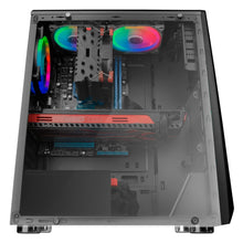 Carica l'immagine nel visualizzatore di Gallery, Mars Gaming MCX, custodia PC ATX, vetro temperato, ventola RGB DUAL RING Nero - Ilgrandebazar