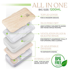 Carica l'immagine nel visualizzatore di Gallery, UMAMI® ⭐ Lunch Box Bianco Bambù | Porta Pranzo Ermetico Large, E - Ilgrandebazar