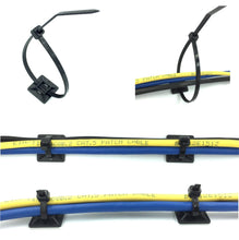 Carica l'immagine nel visualizzatore di Gallery, intervisio Fermacavo Autoadesivo / 100 Pezzi / Dimensioni 19mm x 19mm, Nero - Ilgrandebazar