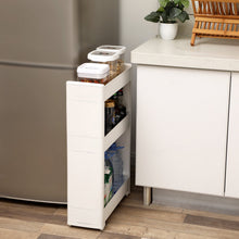 Carica l'immagine nel visualizzatore di Gallery, SONGMICS Ripiani Stretti Carrello Mobile a 3 45 x 17 x 68.5 cm, Bianco - Ilgrandebazar