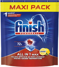 Carica l'immagine nel visualizzatore di Gallery, Finish, 72 Pastiglie Per Lavastoviglie, All In One Max, Limone