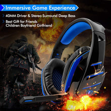 Carica l'immagine nel visualizzatore di Gallery, Beexcellent GM-3, Cuffie Gaming Super Confortevole con Microfono e Stereo Blu - Ilgrandebazar