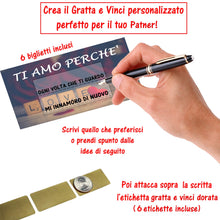 Carica l'immagine nel visualizzatore di Gallery, Gratta E Vinci Personalizzato Degli Innamorati Horus Creations Ti Amo Perché - Ilgrandebazar