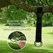 Carica l'immagine nel visualizzatore di Gallery, Kit Altalena albero appeso impermeabile(2 pezzi), cinghie 150 x 4.5 cm, Nero - Ilgrandebazar