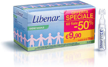 Carica l'immagine nel visualizzatore di Gallery, Libenar Soluzione Fisiologica, Flaconcini Isotonici Monodose per una Profonda Detersione del Naso e degli Occhi, Ottimo per Bambini e Neonati, 60 Flaconcini da 5 ml